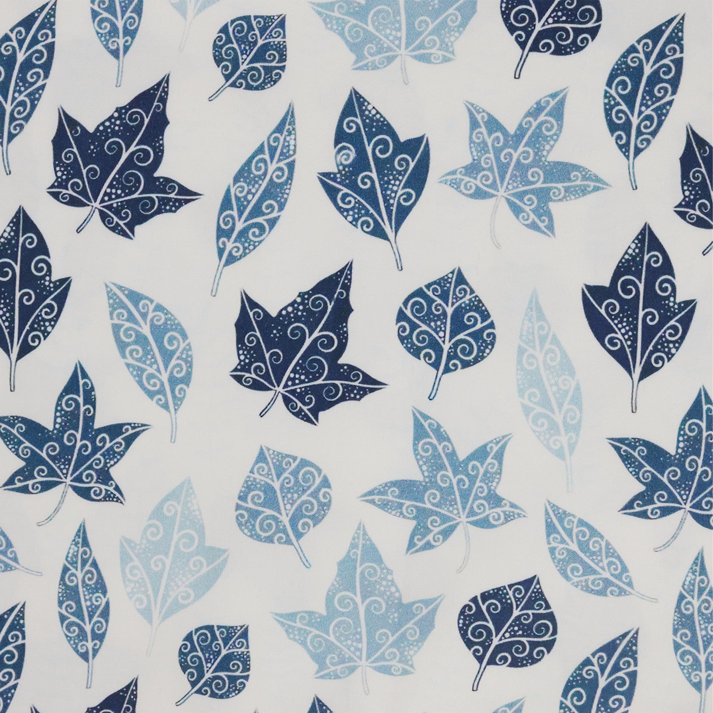 Azure Whisper Print – Glacier Leaves