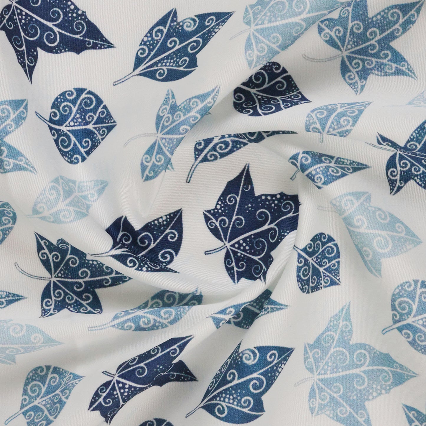 Azure Whisper Print – Glacier Leaves