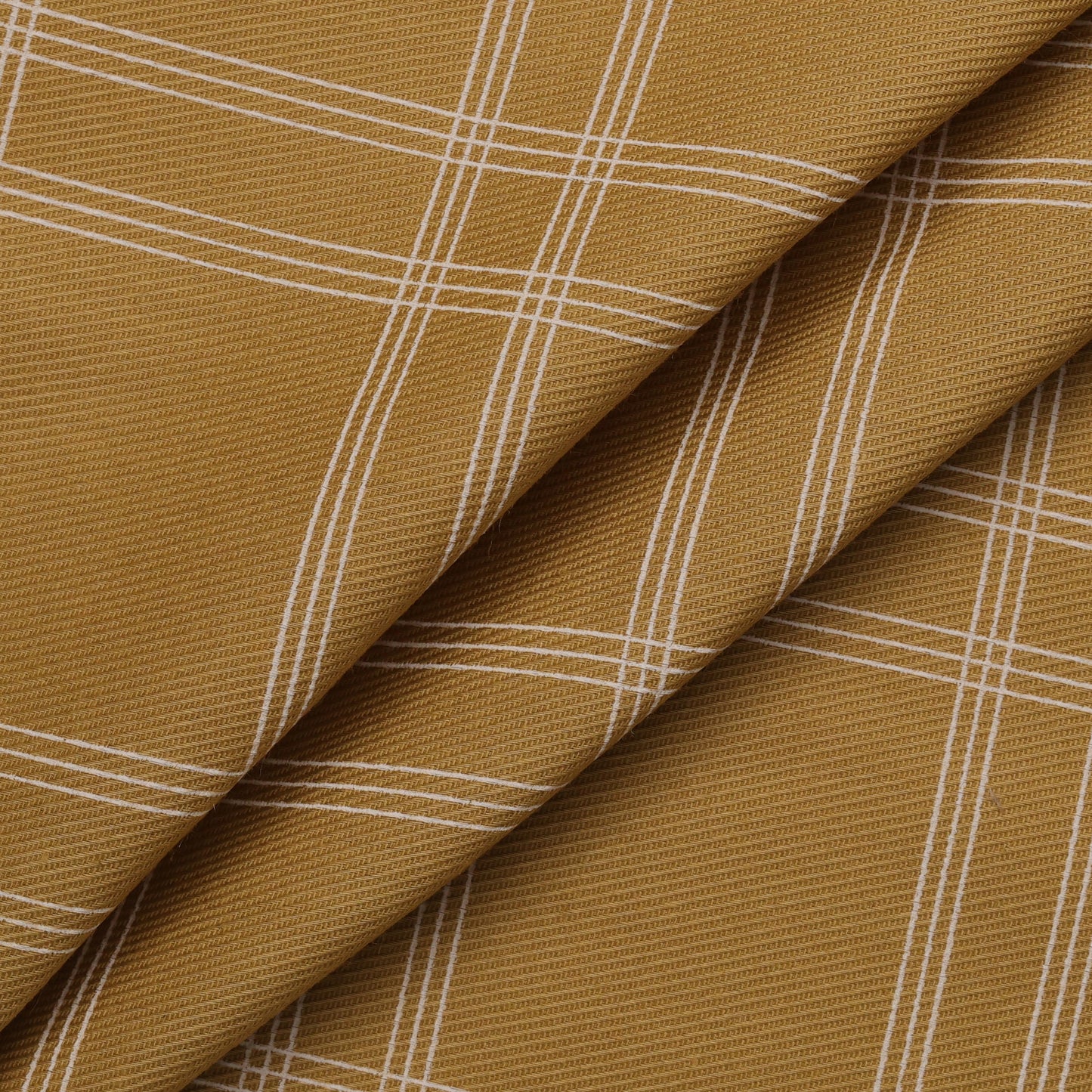 Checkmate Cotton – Mustard | Printed Shirting Fabric