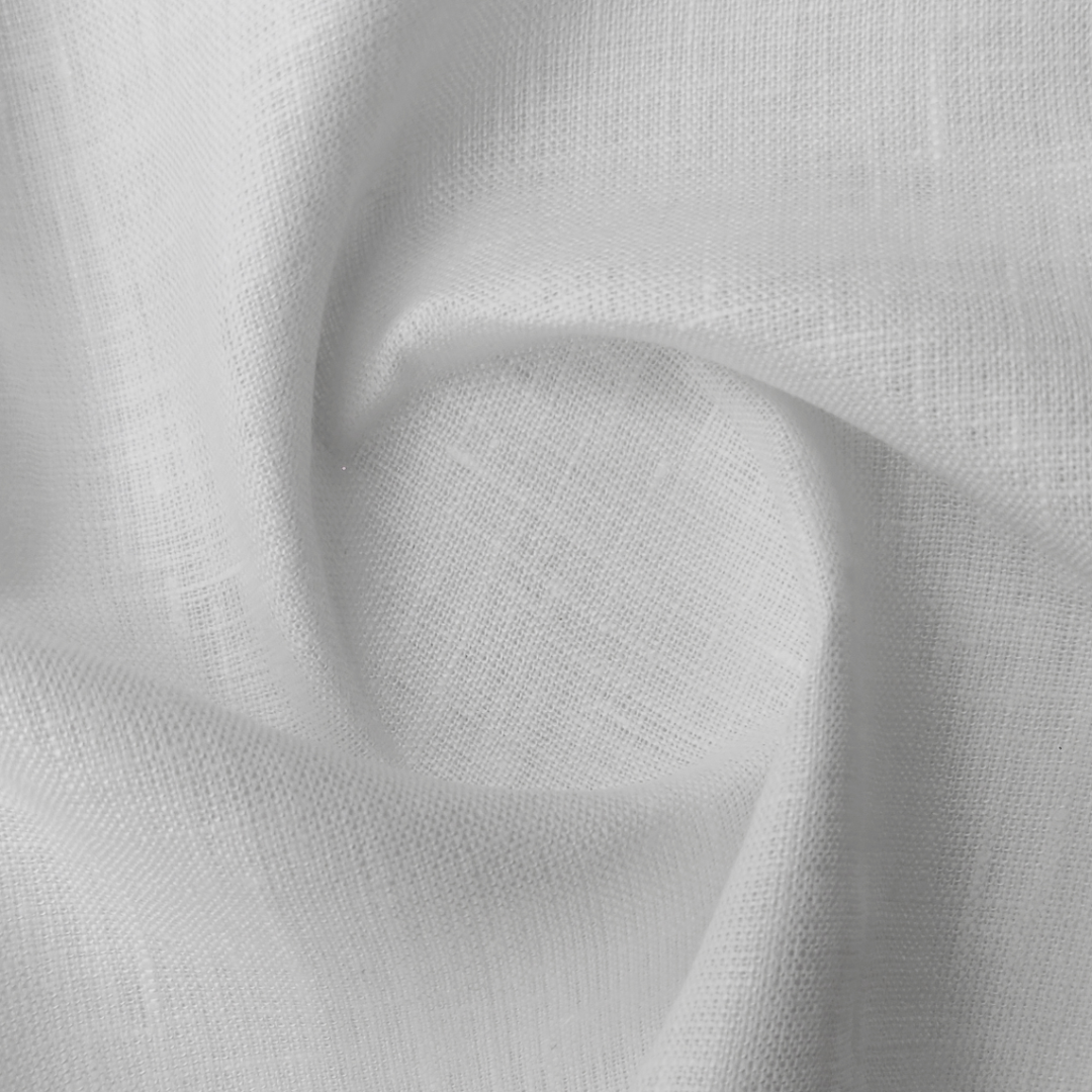 70 Lea – White | Pure Linen Shirting Fabric