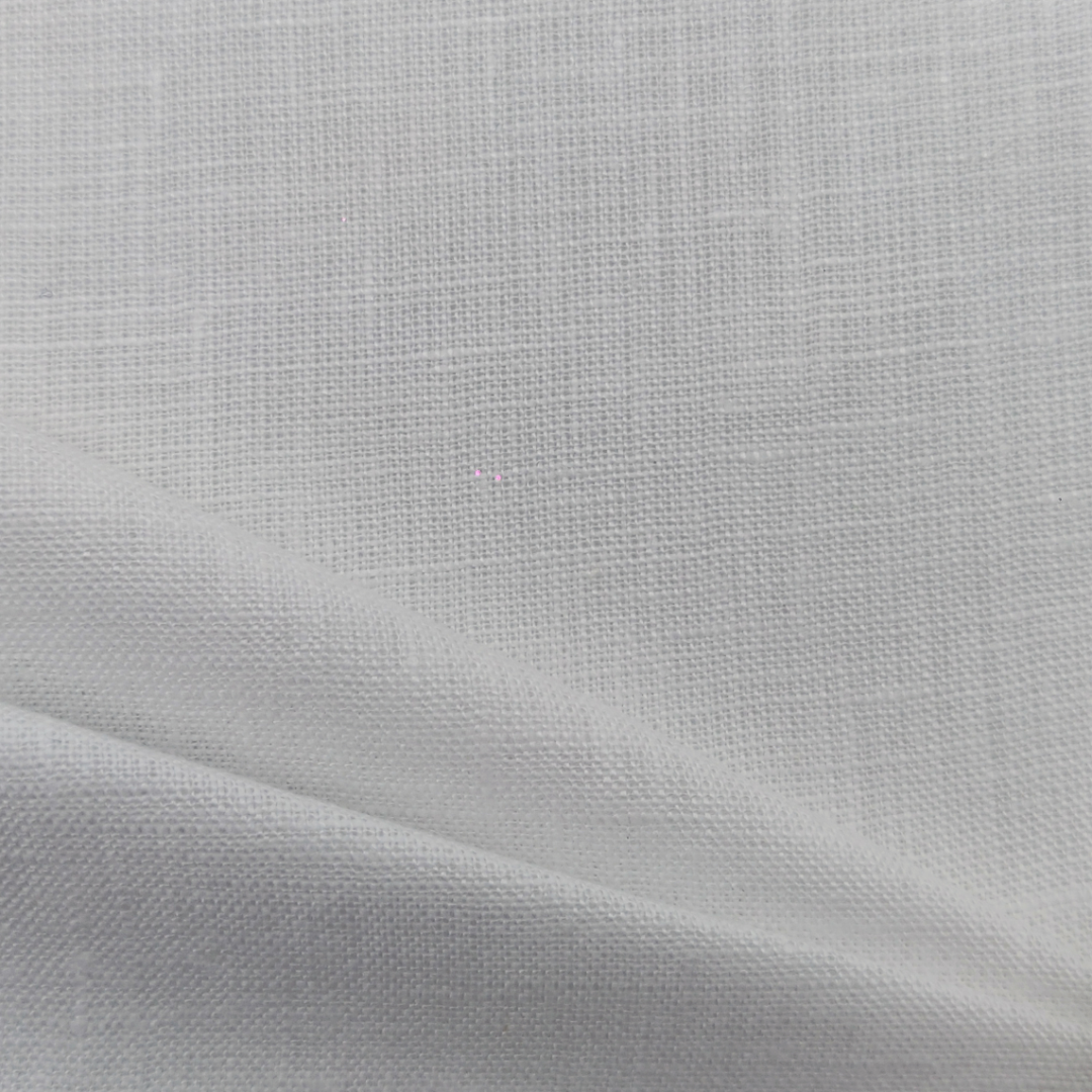 70 Lea – White | Pure Linen Shirting Fabric