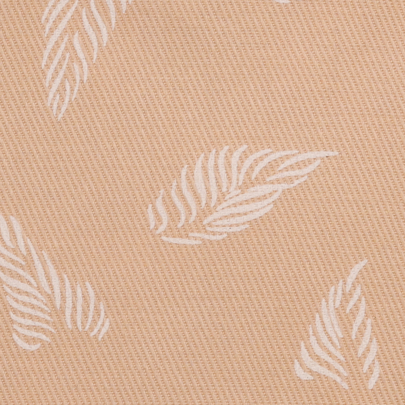 Beige fabric with white leaf pattern