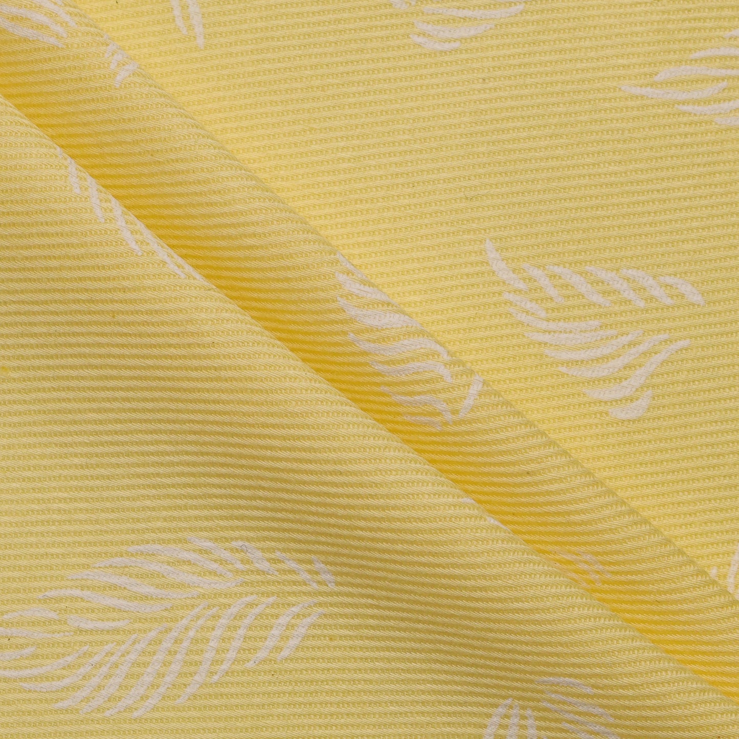 Yellow unstitched cotton fabric for men with leaf pattern