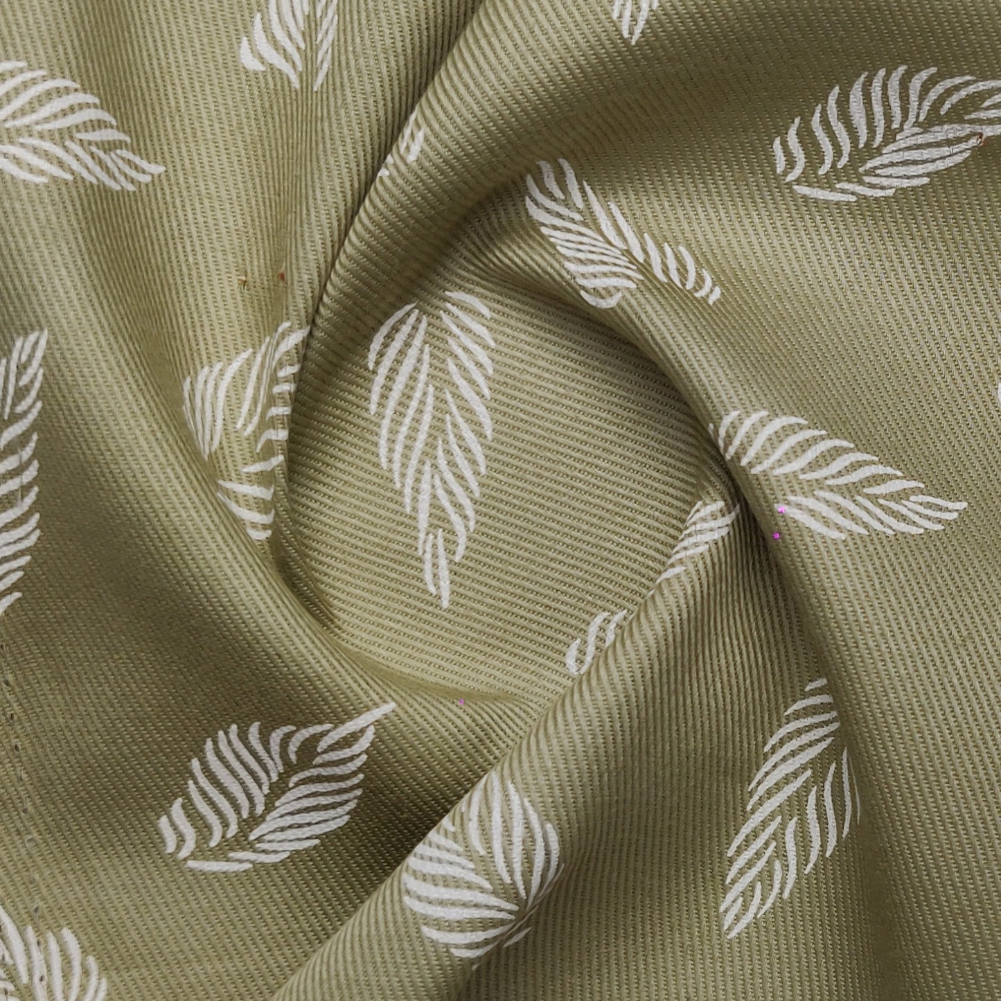 Feather Print – Olive | Unstitched Shirting Fabric