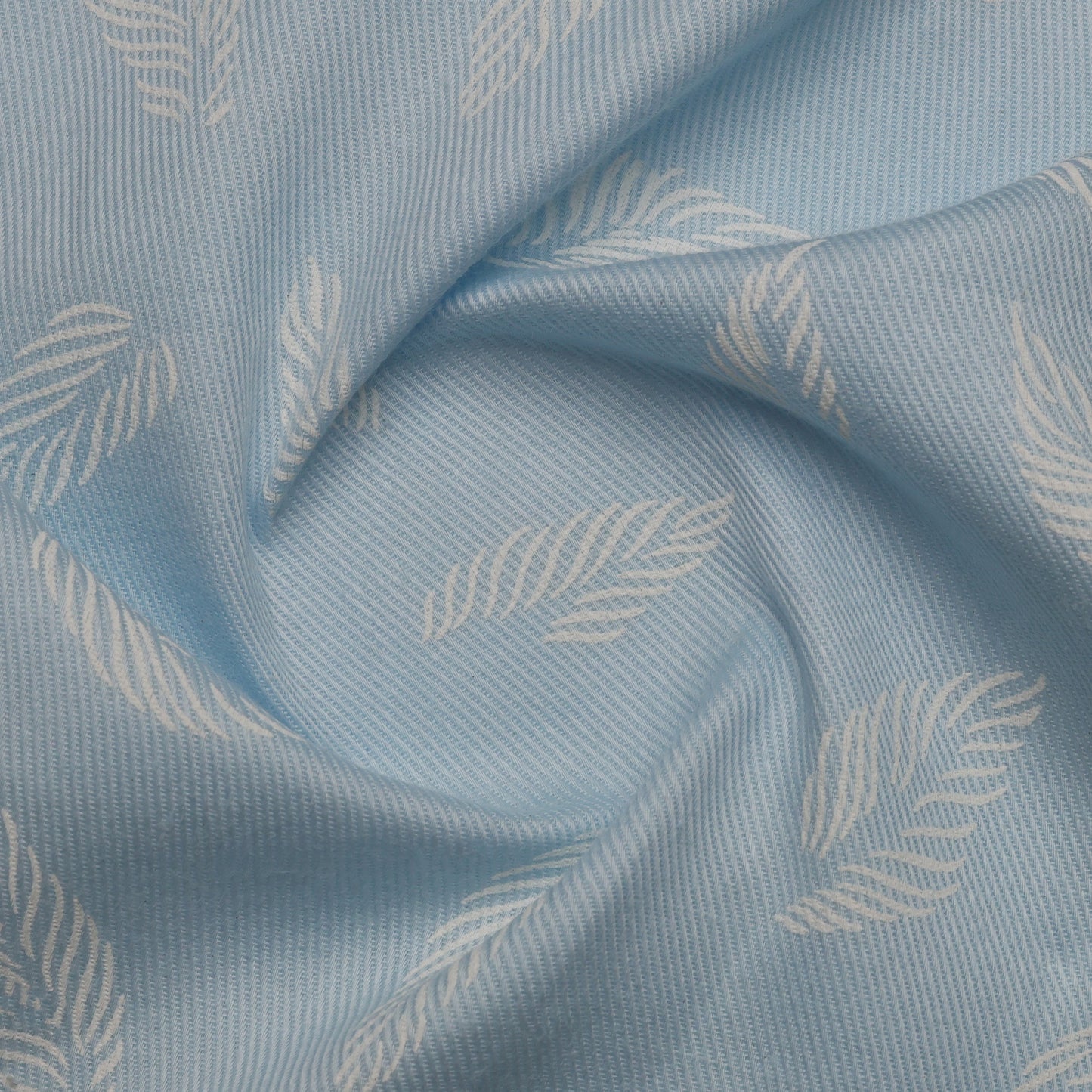 Light blue fabric with leaf pattern