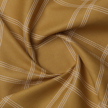 Checkmate Cotton – Mustard | Printed Shirting Fabric