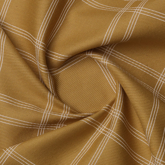 Checkmate Cotton – Mustard | Printed Shirting Fabric
