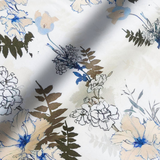 Azure Whisper Print – Rustic Meadow