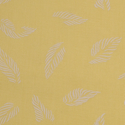 Yellow unstitched cotton fabric for men with leaf pattern