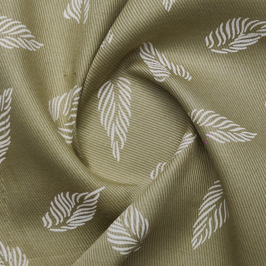 Feather Print – Olive | Unstitched Shirting Fabric