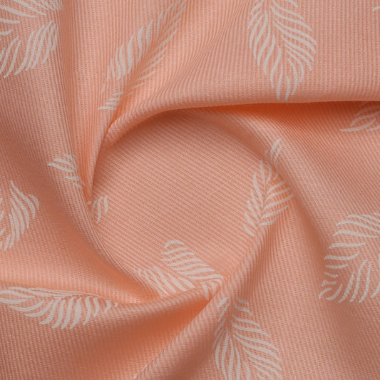 Feather Print – Peach | Unstitched Shirting Fabric