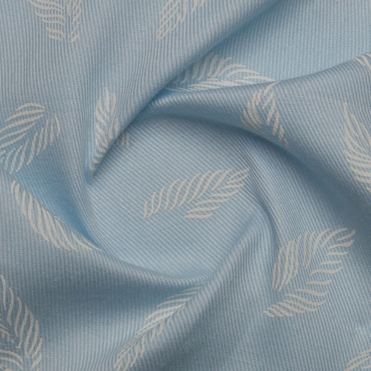 Light blue fabric with leaf pattern