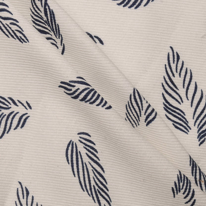 pattern of blue leaves on white fabric