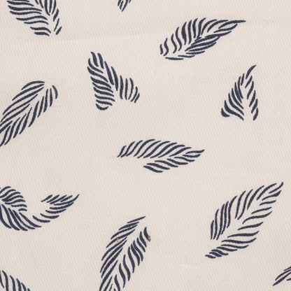 pattern of blue leaves on white fabric