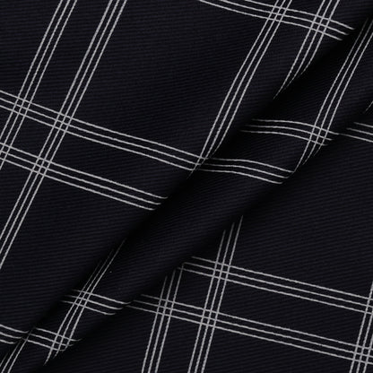 Checkmate Cotton – Navy | Printed Shirting Fabric